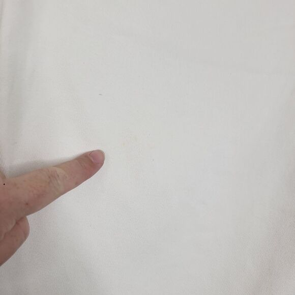 Dickies Size 15 Juniors White Relaxed Fit High Rise Fray Hem Cropped Work Pants - Picture 8 of 14